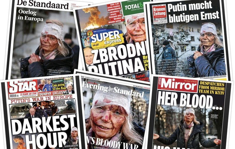 Sângele oamenilor, pe mâinile lui Putin. Cum arată primele pagini ale ziarelor din lume, după ce Rusia a invadat Ucraina