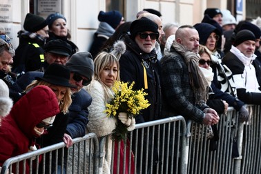 Mourners and fans line in the streets to pay their respects ahead of the funeral ceremony for late French actress Brigitte Bardot at Notre-Dame de l'Assomption church , in Saint-Tropez, southeastern France, on January 7, 2026. French film sensation Brigitte Bardot, a symbol of sexual liberation in the 1950s and 1960s who reinvented herself as an animal rights defender and embraced far-right views, died on Decmber 28, 2025 aged 91.,Image: 1063943569, License: Rights-managed, Restrictions: , Model Release: no