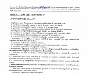 Programa Bac chimie organică 2021