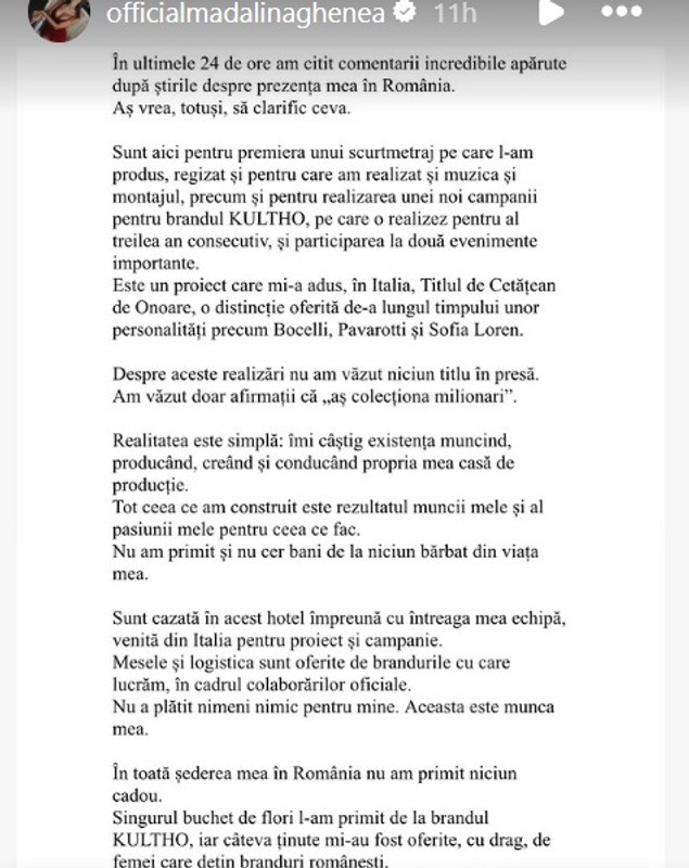 Mădălina Ghenea rupe tăcerea despre venirea sa în România. Cine e bărbatul cu care a apărut: „Frumos, înalt și tânăr de 30 de ani”
