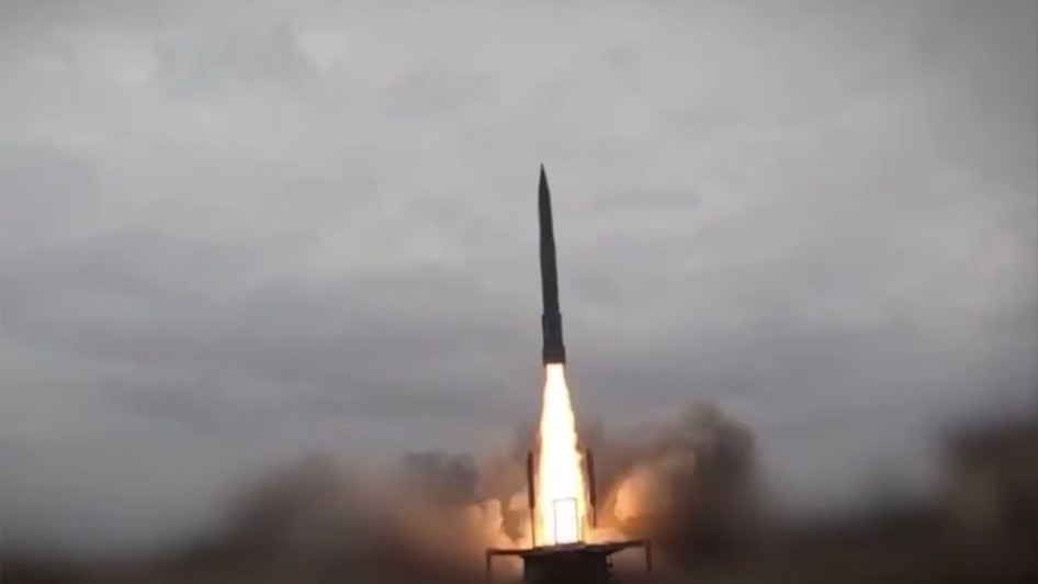 Racheta FP-7, testată în condiții de luptă. Imagine din timpul lansării Sursa foto: Profimedia