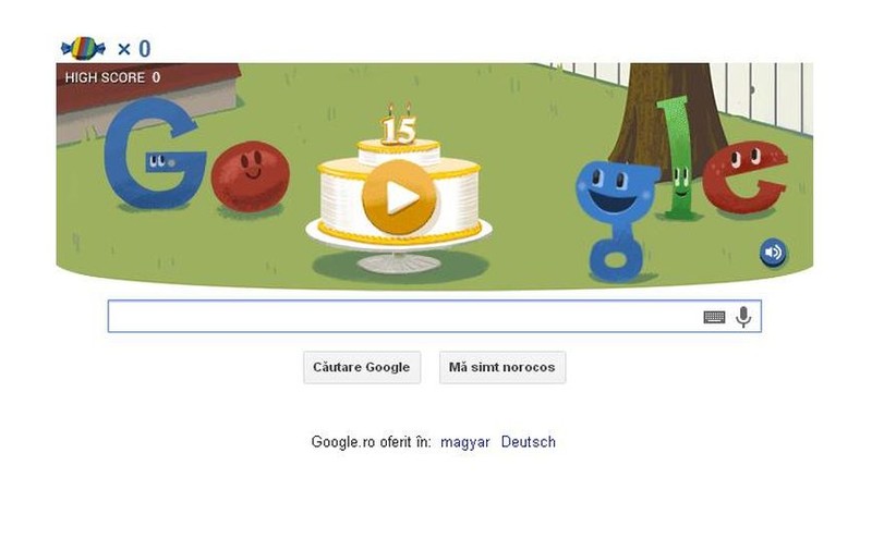 GOOGLE sărbătoreşte 15 ani de existenţă printr-un DOODLE interactiv