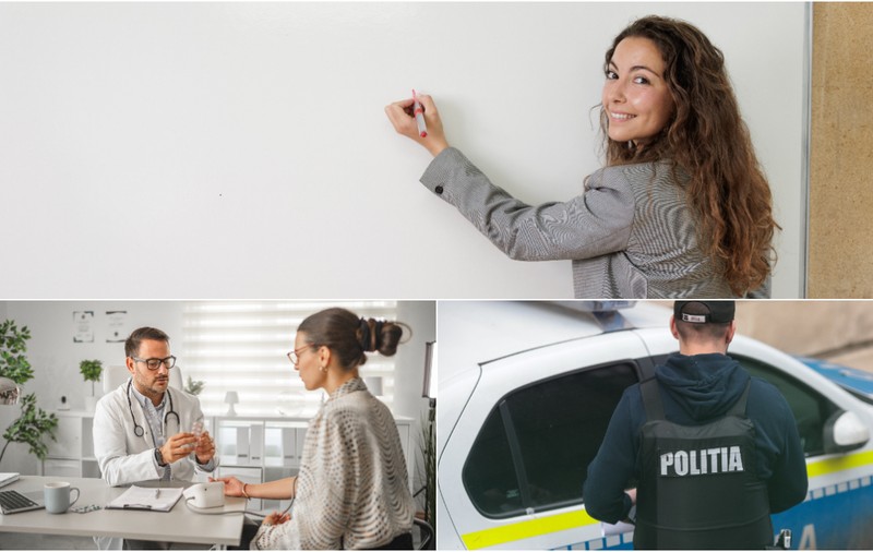 Cât câștigă un profesor, un medic și un polițist după noua lege a salarizării. Exemple concrete