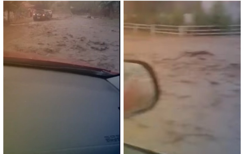 Imagini incredibile dintr-un sat din Constanța măturat de viitură. Localnică: “I-a luat apa mașina! E jale”