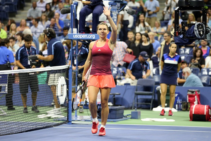 September 5, 2015 - Simona Halep after winning a women's singles third-round match against Shelby Rogers during the 2015 US Open at the USTA Billie Jean King National Tennis Center in Flushing, NY. (USTA/Andrew Ong)
