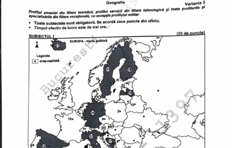 Subiectele şi baremele de corectare la Geografie la Bac 2026 au fost publicate