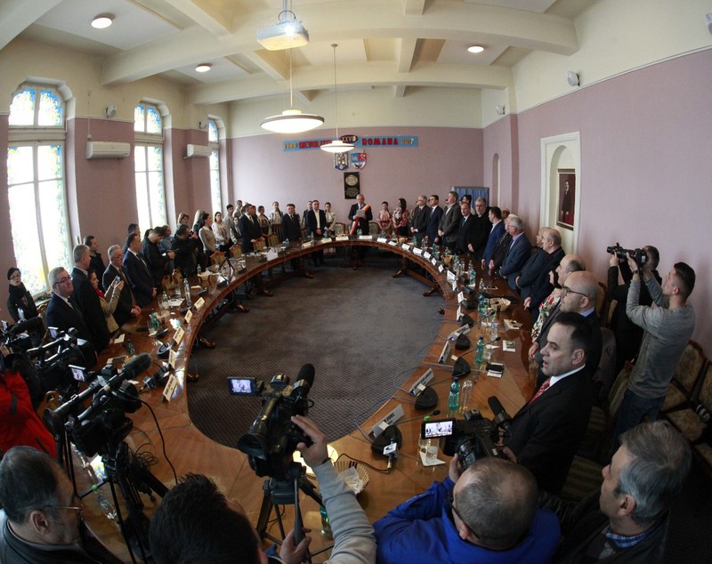 Consilierii municipali din Buzău au aprobat o declarație de unire cu Republica Moldova/ FOTO