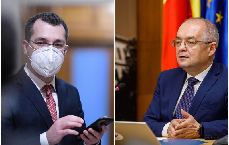 Replici dure la TV între Emil Boc și Vlad Voiculescu pe tema plății organizării vaccinării: „Domnul ministru a scris cu mânuța lui. Nici la clasele I-IV nu se face așa”