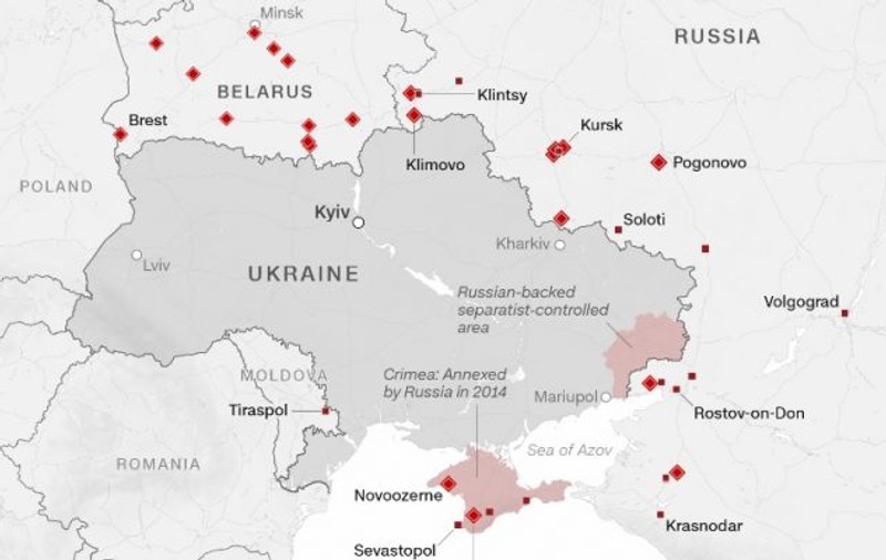 CNN: Ucraina, înconjurată de trupele ruse din trei părți. Harta punctelor strategice din care ar putea fi declanșată o invazie