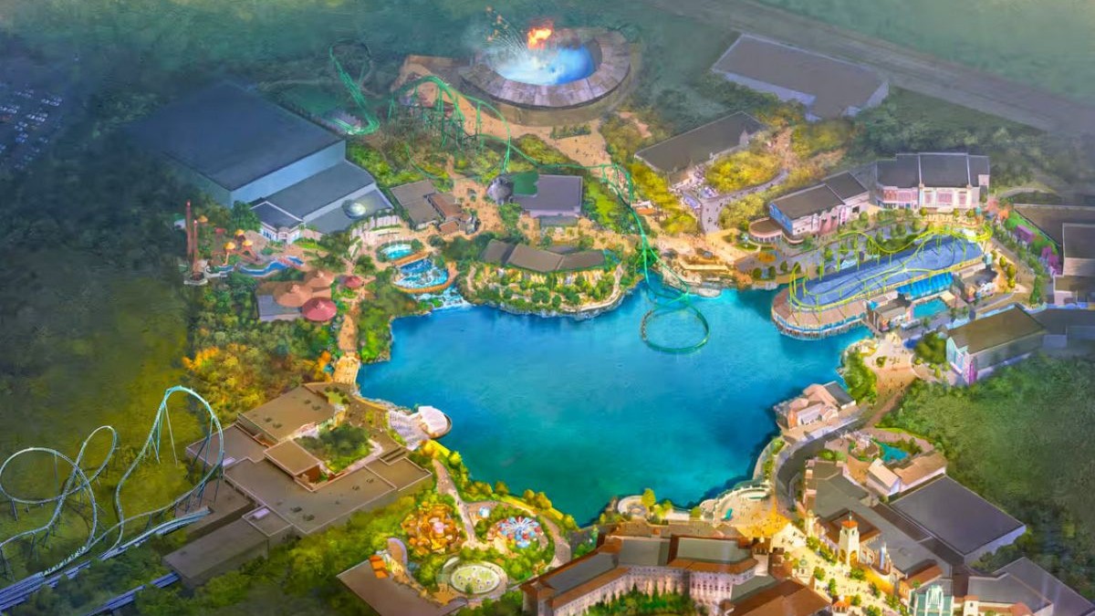 Machetă parc tematic Universal, care se va construi în apropierea Londei