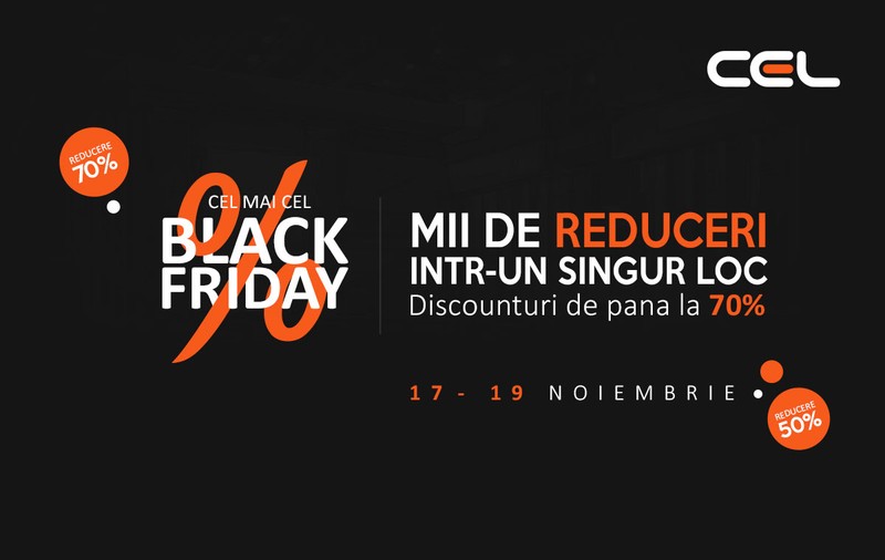 Reducerile Cel.ro de Black Friday 2017. Cele mai mari reduceri. Vor exista produse la 1 leu și ieftiniri de 90%
