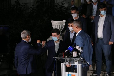 Nicușor Dan, după rezultatele exit-poll-urilor din 27 septembrie. Foto: Dumitru Angelescu
