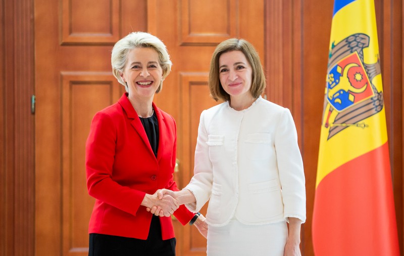 Maia Sandu, în timpul întrevederii cu Ursula von der Leyen: „Mulţumim României, datorită căreia astăzi avem curent electric în casele noastre”