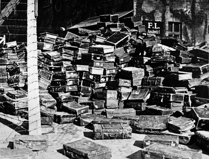 5696959 27.01.1945 World War II (1939-1945). German occupation of Poland (September 1939 - January 1945). Auschwitz (Oswiecim) concentration camp. Briefcases of the deceased camp inmates. RIA Novosti