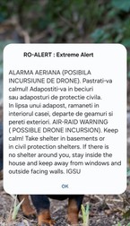 Mesajul RO-ALERT primit de ieșeni. Sursă foto: Ziarul de Iași