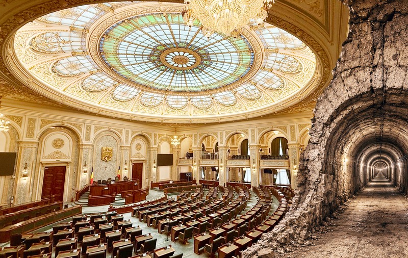 Secretele marmurei interzise de Ceaușescu și stema de 3,5 tone! Am vizitat Senatul României: buncărul pentru 300 de persoane și liniile de metrou fantomă