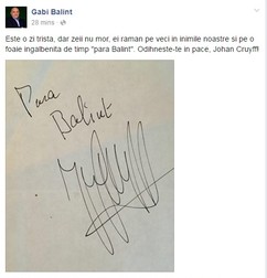 Mesajul lui Gabi Balint