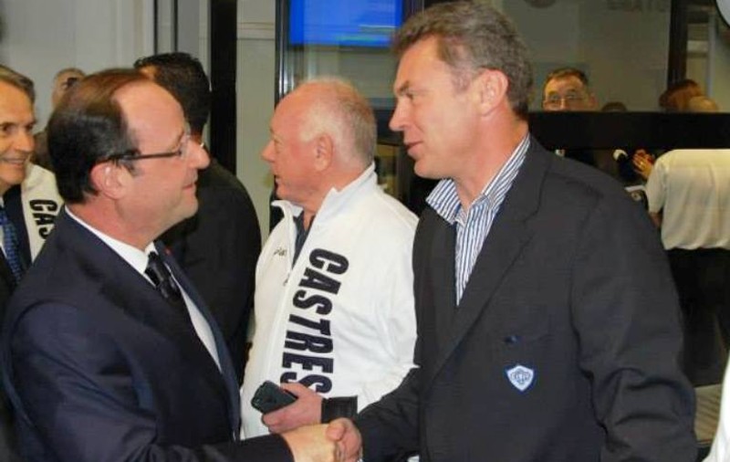 Românii, în prim-plan la finala Top 14 la rugby: Adrian Lungu a dat mâna cu preşedintele Franţei, Francois Hollande
