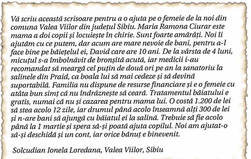N-are bani să ajungă cu băiatul ei la salină