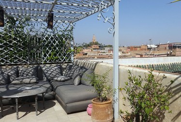 Maroc, acoperișul lui Riad din Marrakesh