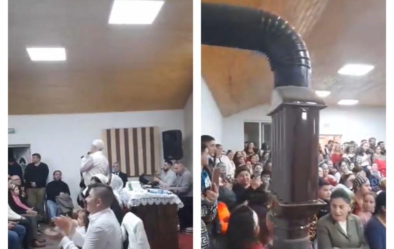 VIDEO | Botez cu zeci de oameni într-o biserică din Alba. Pastorul, amendat cu 5.000 de lei