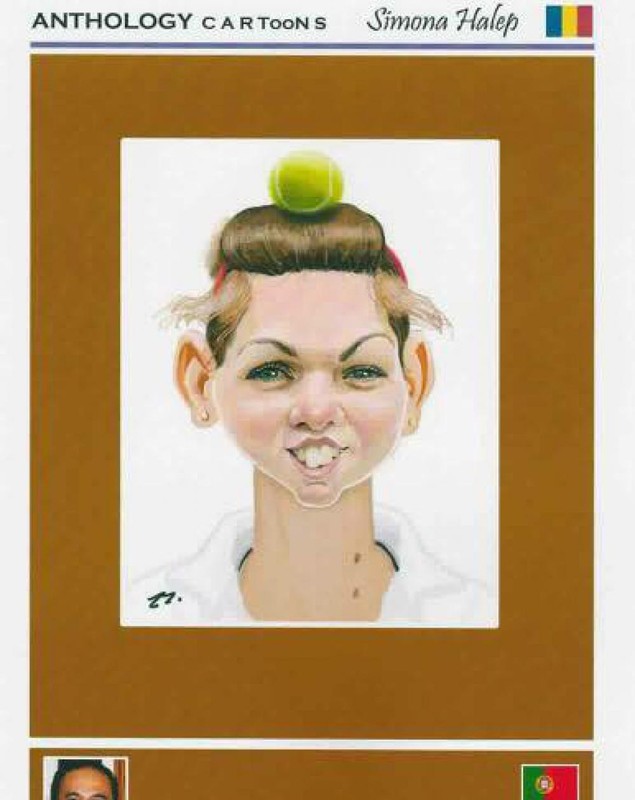 Expoziție de caricaturi ale Simonei Halep. Numărul 1 WTA, în viziunea artiștilor din toată lumea / GALERIE FOTO