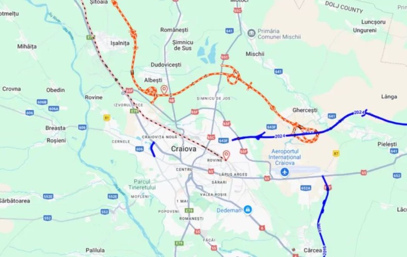 CNAIR lansează licitația pentru Studiul de Fezabilitate al centurii Craiova Sud-Vest: 15 km pentru închiderea inelului de ocolire a orașului