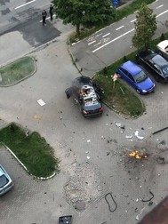 Imediat după explozie a izbucnit incendiul. Foto: Facebook / Ale Onsbdrig