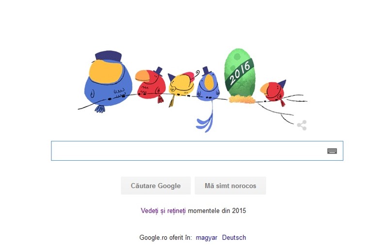 Google, logo special de Anul Nou