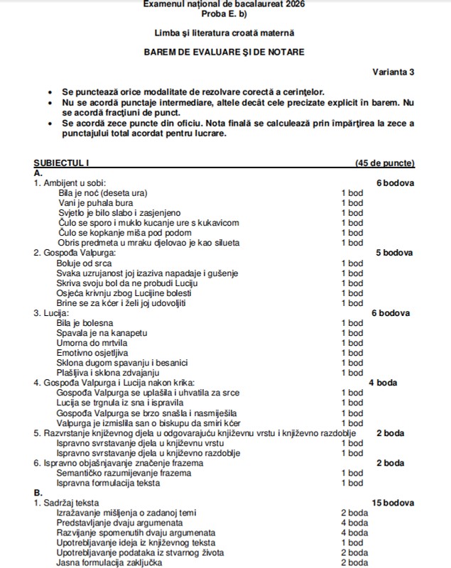 Ce subiecte au avut de rezolvat elevii la proba la Limba maternă la BAC 2026, sesiunea de toamnă