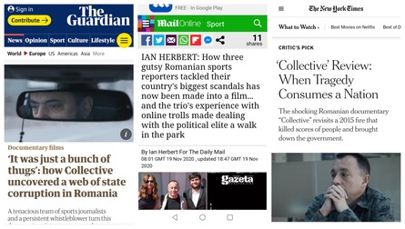 The Guardian, Daily Mail și The New York Times