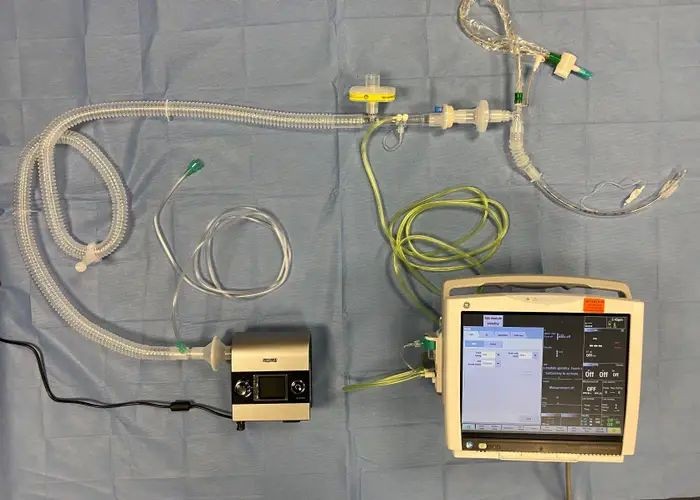 Primul aparat pentru apnee transformat în ventilator pentru bolnavii de COVID/ Foto: Mount Sinai Hospital
