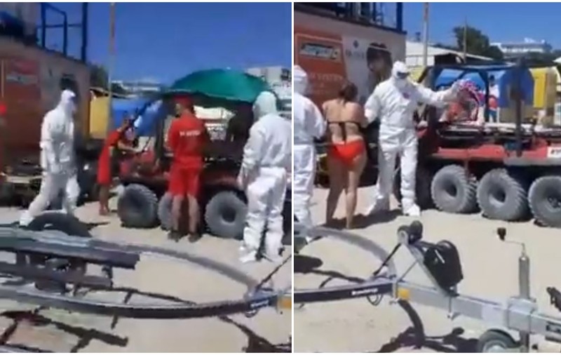 Intervenție cu șenilata la Eforie Nord, după ce o turistă de 28 de ani a acuzat simptome de COVID