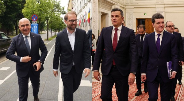 Ilie Bolojan, Dominic Fritz, Sorin Grindeanu, Nicușor Dan. Sursa foto: Facebook, Inquam Photos / Octav Ganea
