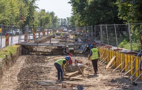 Lucrări de modernizare a șinei de tramvai pe Bulevardul Dimitrie Pompeiu