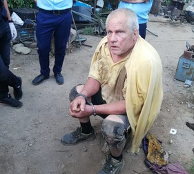Gheorghe Dincă, în momentul în care a fost reținut de polițiști