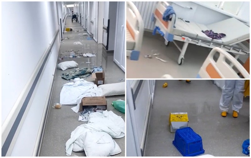 VIDEO | Un pacient infectat cu COVID a distrus o secție a spitalului din Craiova. ”Ia uitaţi-vă! Mă duc să opresc apa, dădu drumu’ la apă!”