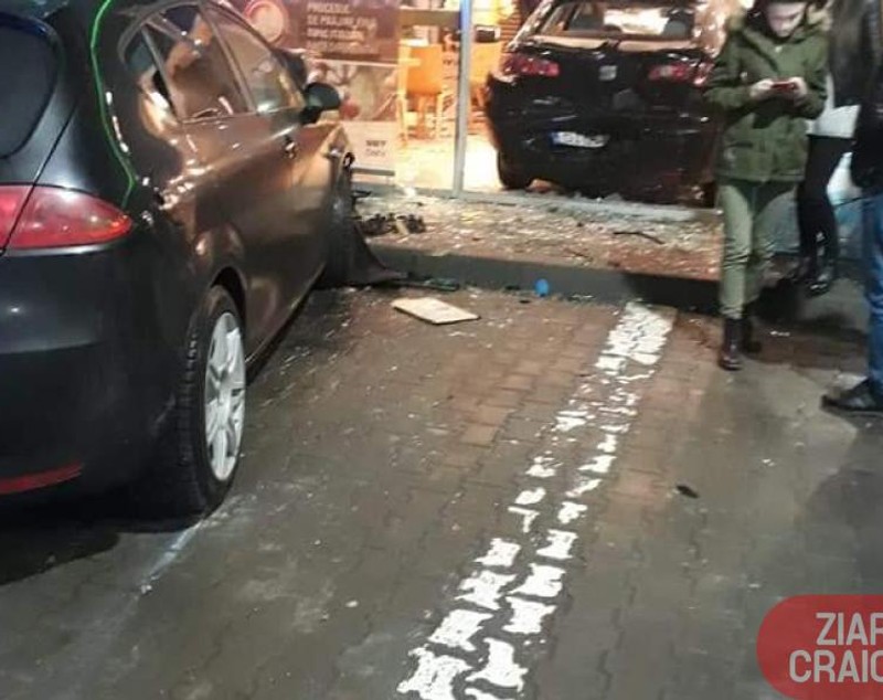 FOTO & VIDEO / Accident grav, noaptea trecută, într-o benzinărie din Craiova. Un client a fost rănit