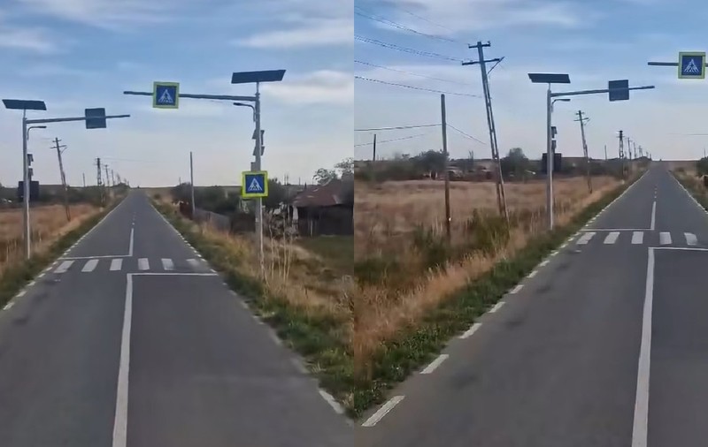 O trecere de pietoni care te conduce în câmp