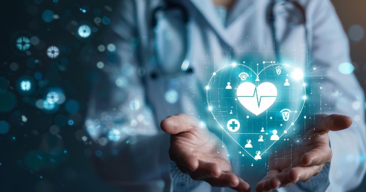 Fotografie generică care îmbină teme precum medicina, tehnologia și inteligența artificială.