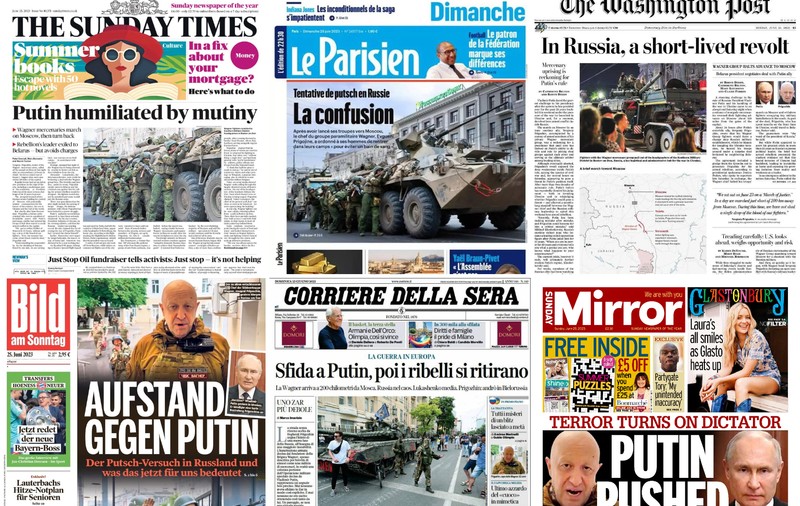 „Putin umilit”, „Teroarea se întoarce împotriva dictatorului”. Ce a scris presa lumii despre rebeliunea lui Prigojin