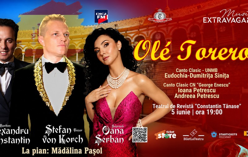 Tenorul ŞTEFAN von KORCH aduce acorduri spaniole  în concertul „OLÉ, TORERO!” pe  5 iunie la Teatrul  Constantin Tănase