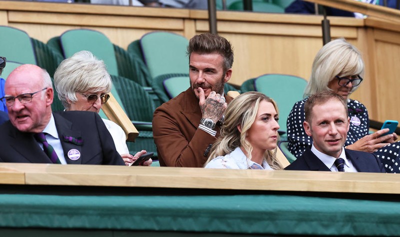 David Beckham, urmărind jocul Halep - Anisimova | Foto: EPA