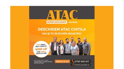Auchan angajează pentru noul hipermarket ATAC Hiper Discount din București. Află cum poți aplica și ce beneficii primești!