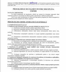 Programa Chimie Bac 2021 - Chimie anorganică
