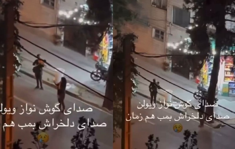 Violonist iranian cântă pe stradă în timpul raidurilor israeliene