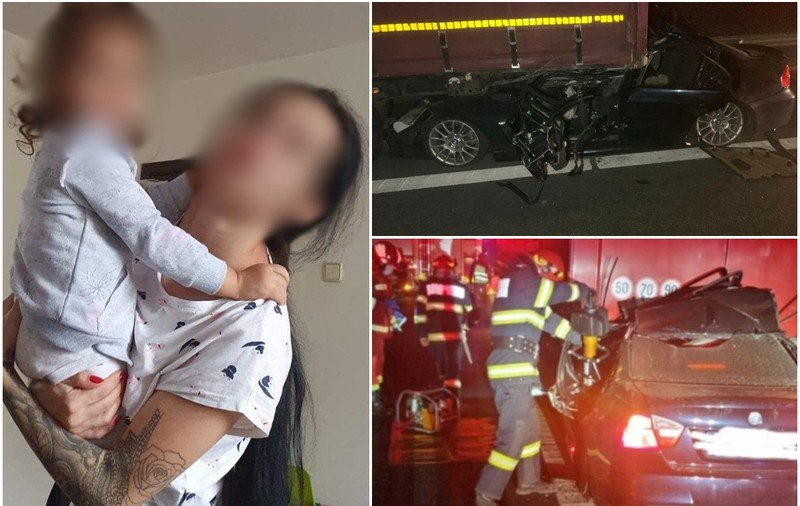 Loredana a murit în BMW-ul strivit sub un TIR, lângă Dumbrava, în Timiș. Tânăra mămică avea 25 de ani