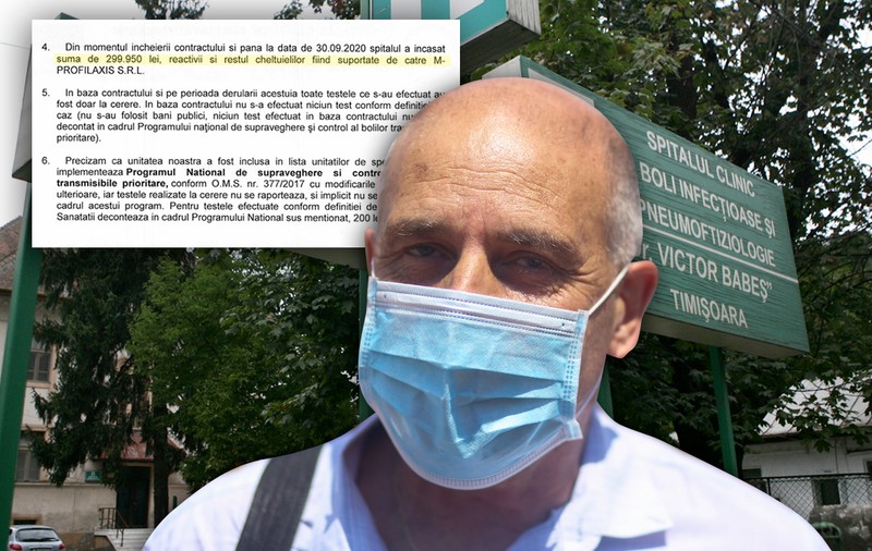 Cifrele oficiale: din 300 de lei pe fiecare test COVID, clinica doctorului Musta ia 83%, iar spitalul public care le prelucrează, 17%