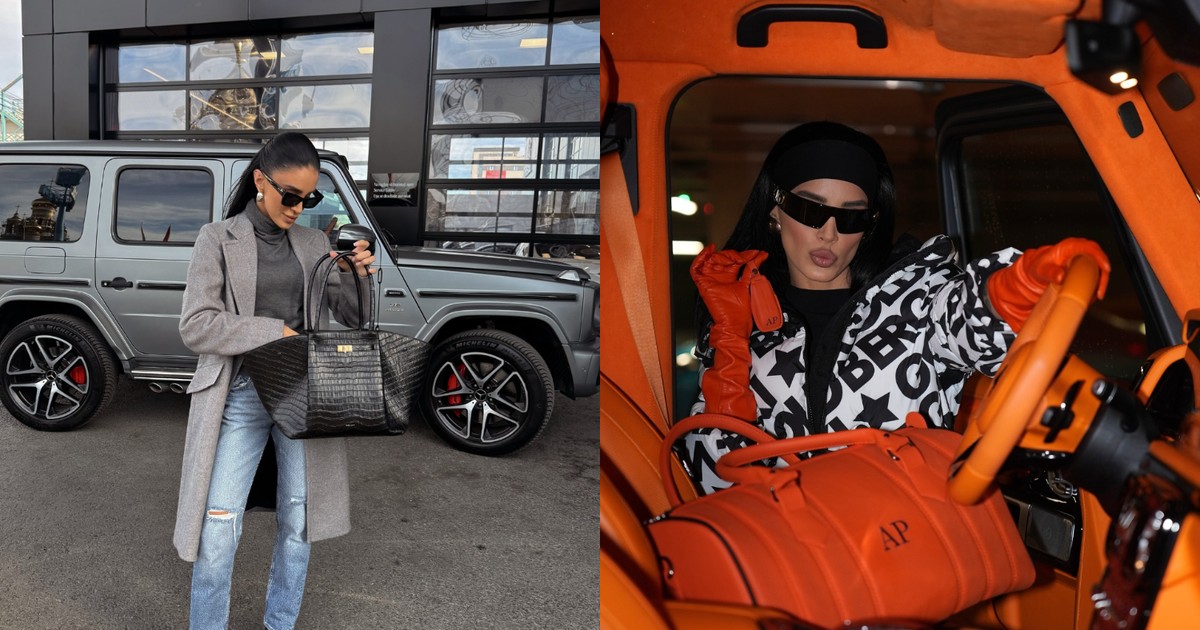Adelina Pestrițu în mașina Mercedes G Class