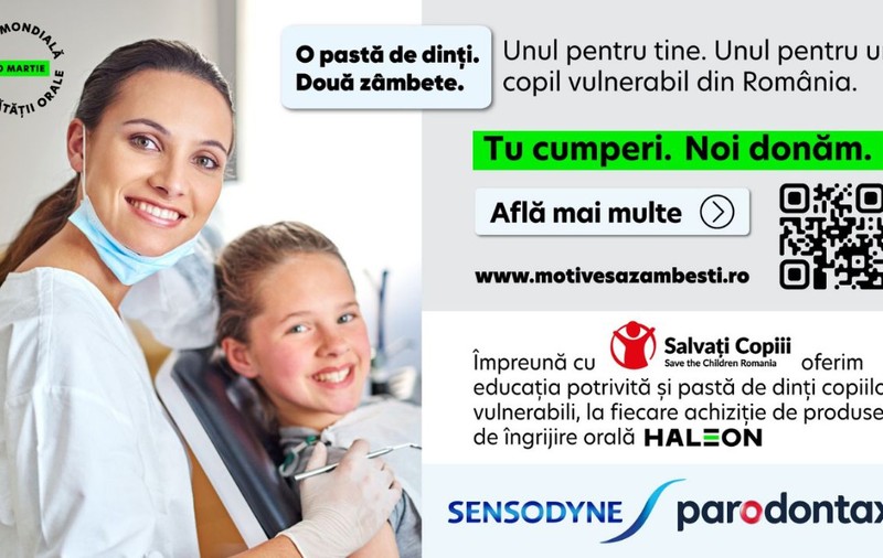Mii de copii din comunități vulnerabile vor primi produse de igienă orală și sesiuni de informare, printr-un parteneriat între Haleon România și Salvați Copiii